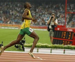 yapboz Bitiş çizgisinde Usain Bolt atlet